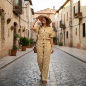 ASOS Yellow Floral Lightweight Romper - Size 6